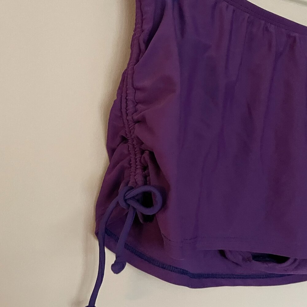 2 Piece Tankini Purple Green Black Medium - Picture 6 of 10